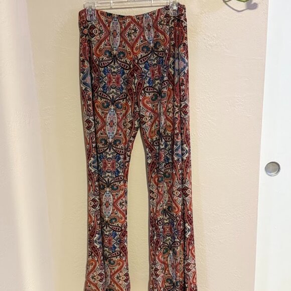 Boho Paisley Flare Pants (3X, Multicolored) - Picture 1 of 3